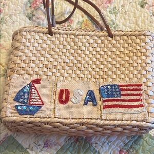 Patriotic Woven Tote with sequins
